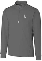 Cutter and Buck Detroit Tigers Mens Grey Traverse Big Tall Qtr Zip