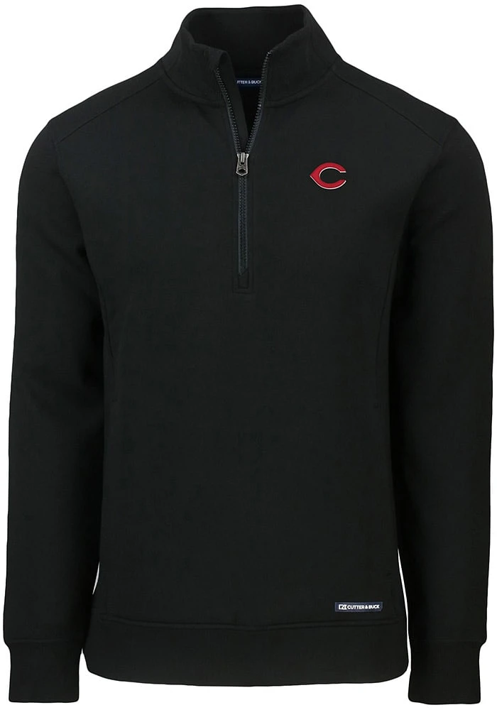 Cutter and Buck Cincinnati Reds Mens Roam Long Sleeve Qtr Zip Pullover