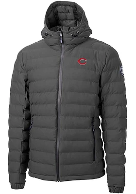 Cutter and Buck Cincinnati Reds Mens Grey Mission Ridge Repreve Filled Jacket