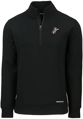 Cutter and Buck Cincinnati Reds Mens Cooperstown Roam Long Sleeve Qtr Zip Pullover