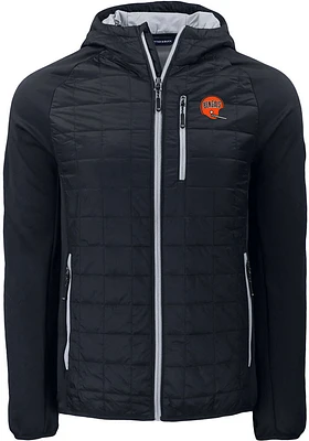 Cutter and Buck Cincinnati Bengals Mens Black HISTORIC Rainier PrimaLoft Hybrid Medium Weight Ja..