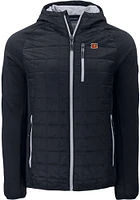 Cutter and Buck Cincinnati Bengals Mens Black Rainier PrimaLoft Hybrid Medium Weight Jacket