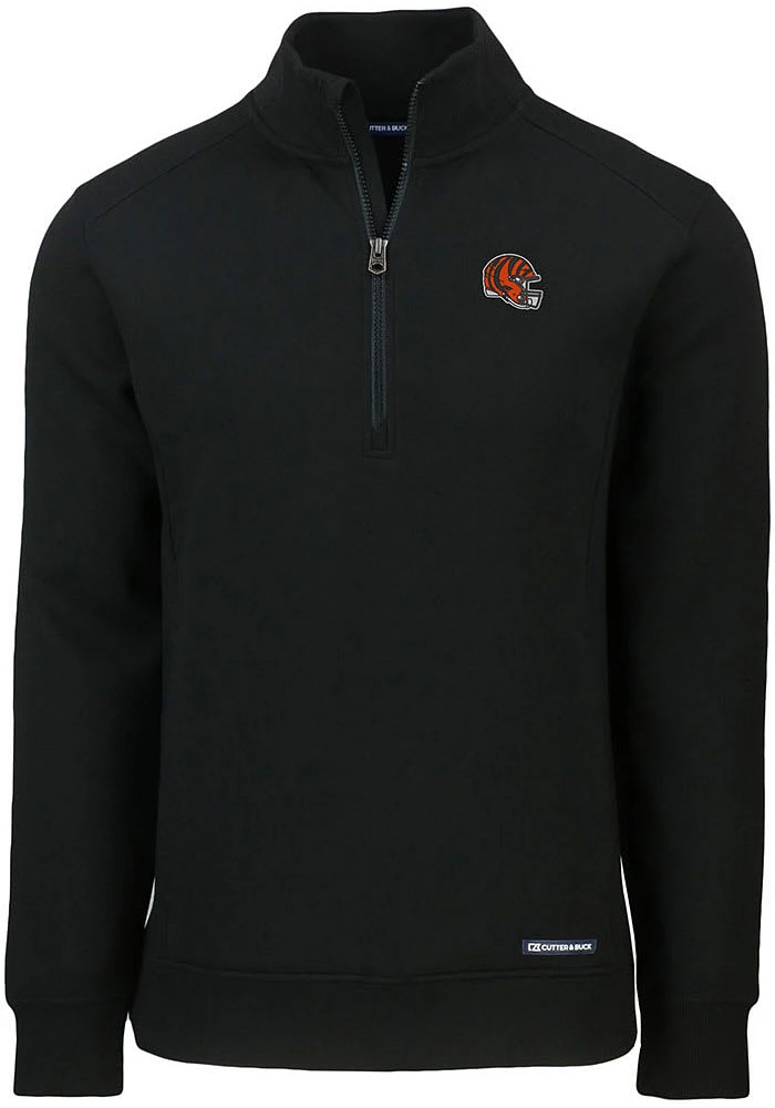 Cutter and Buck Cincinnati Bengals Mens HELMET Roam Long Sleeve Qtr Zip Pullover