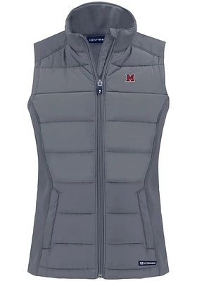 Cutter and Buck Miami RedHawks Womens Grey Evoke Vest