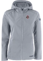 Cutter and Buck Ohio State Buckeyes Womens Charcoal Evoke Light Weight Jacket