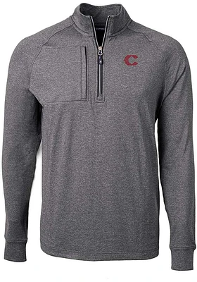 Cutter and Buck Cincinnati Reds Mens Black City Connect Adapt Eco Knit Big Tall 1/4 Zip Pull..