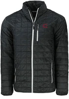 Cutter and Buck Cincinnati Reds Mens Black City Connect Rainier PrimaLoft Big Tall Lined Jac..