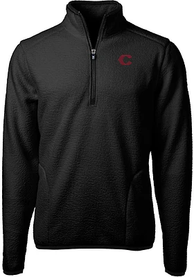 Cutter and Buck Cincinnati Reds Mens Black City Connect Cascade Sherpa Big Tall Qtr Zip