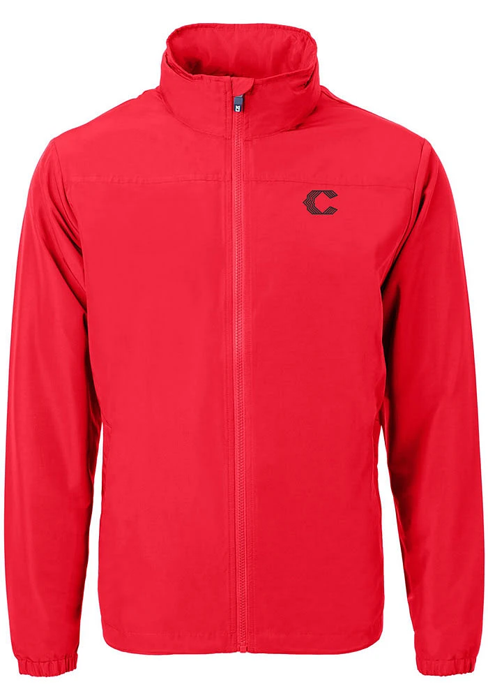 Cutter and Buck Cincinnati Reds Mens Red City Connect Charter Eco Big Tall Light Weight Jack..