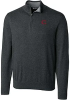 Cutter and Buck Cincinnati Reds Mens Charcoal City Connect Lakemont Big Tall Qtr Zip