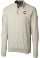 Cutter and Buck Cincinnati Reds Mens Oatmeal City Connect Lakemont Big Tall 1/4 Zip Pullover