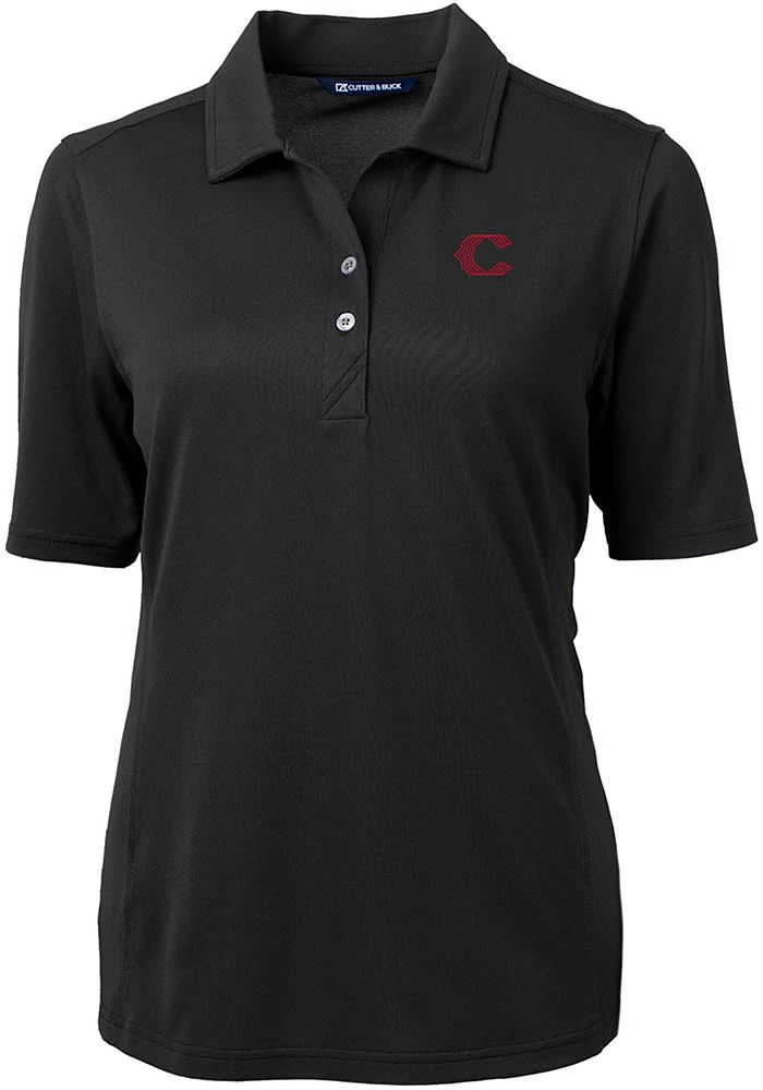 Cutter and Buck Cincinnati Reds Womens City Connect Virtue Eco Pique Short Sleeve Polo Shi