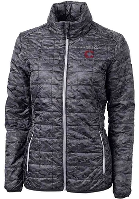 Cutter and Buck Cincinnati Reds Womens Black City Connect Rainier PrimaLoft Printed Filled Jacke..