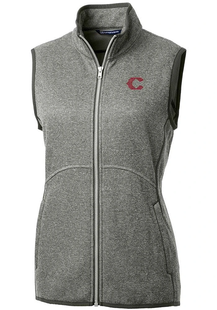 Cutter and Buck Cincinnati Reds Womens Grey City Connect Mainsail Vest