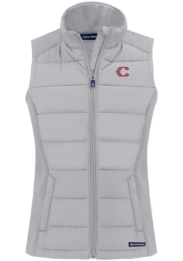 Cutter and Buck Cincinnati Reds Womens Charcoal City Connect Evoke Vest