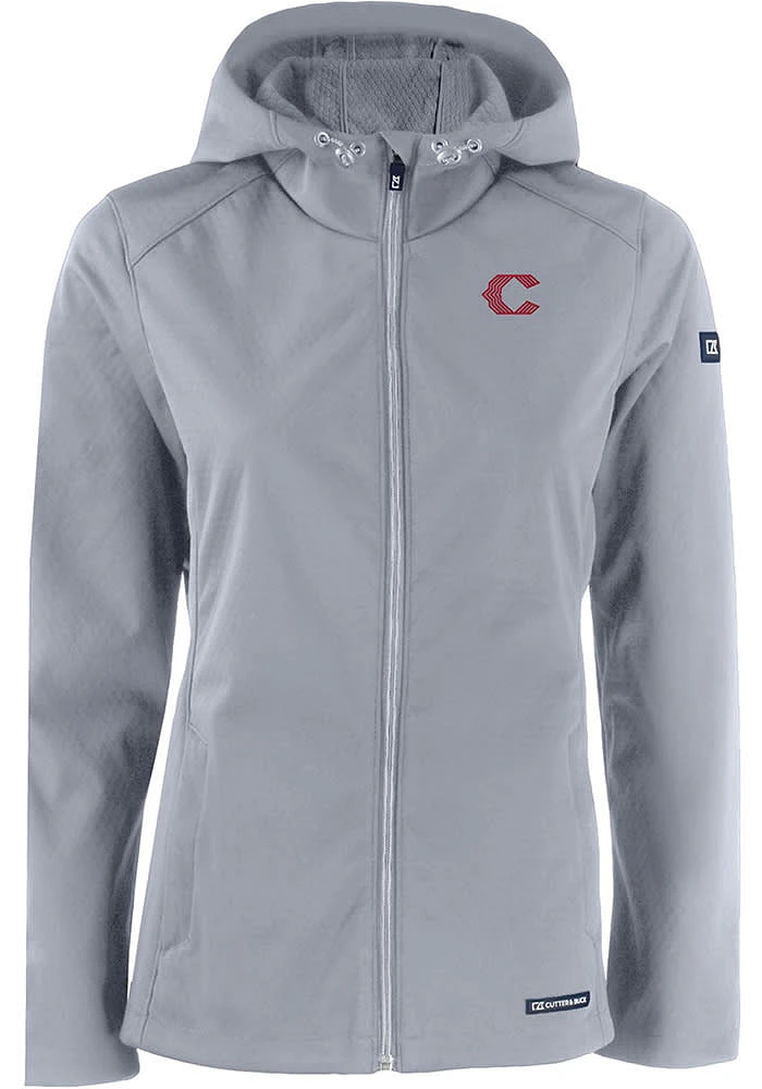 Cutter and Buck Cincinnati Reds Womens Charcoal City Connect Evoke Light Weight Jacket