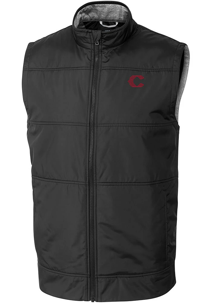 Cutter and Buck Cincinnati Reds Mens City Connect Stealth Sleeveless Jacket