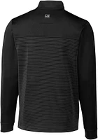 Cutter and Buck Cincinnati Reds Mens Black City Connect Traverse Stripe Long Sleeve Qtr Zip Pull..