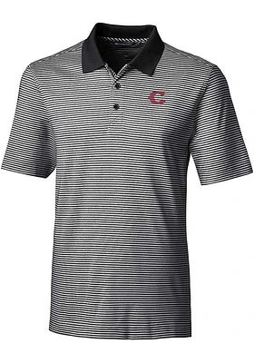 Cutter and Buck Cincinnati Reds Mens City Connect Forge Tonal Stripe Short Sleeve Polo