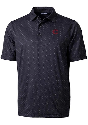 Cutter and Buck Cincinnati Reds Mens Black City Connect Pike Double Dot Short Sleeve Polo