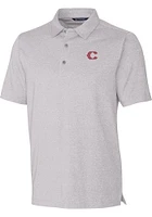 Cutter and Buck Cincinnati Reds Mens Grey City Connect Forge Heathered Short Sleeve Polo