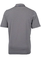 Cutter and Buck Cincinnati Reds Mens Black City Connect Virtue Eco Pique Stripe Short Sleeve Pol..