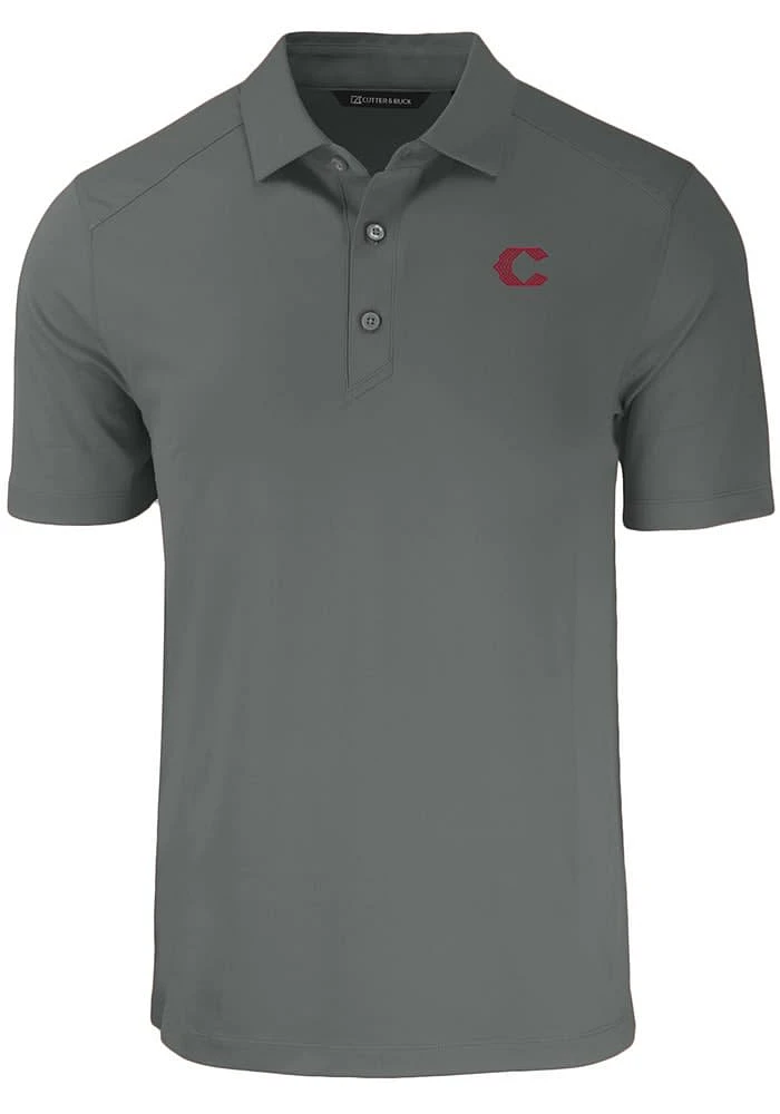 Cutter and Buck Cincinnati Reds Mens Charcoal City Connect Forge Design Short Sleeve Polo