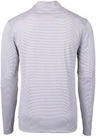 Cutter and Buck Cincinnati Reds Mens Grey City Connect Virtue Eco Pique Micro Stripe Long Sleeve..