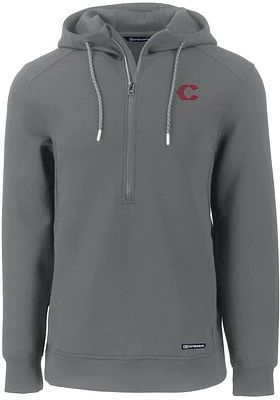 Cutter and Buck Cincinnati Reds Mens Grey City Connect Roam Long Sleeve Hoodie