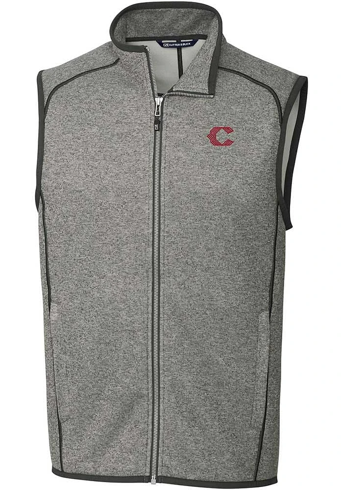 Cutter and Buck Cincinnati Reds Mens Grey City Connect Mainsail Sleeveless Jacket