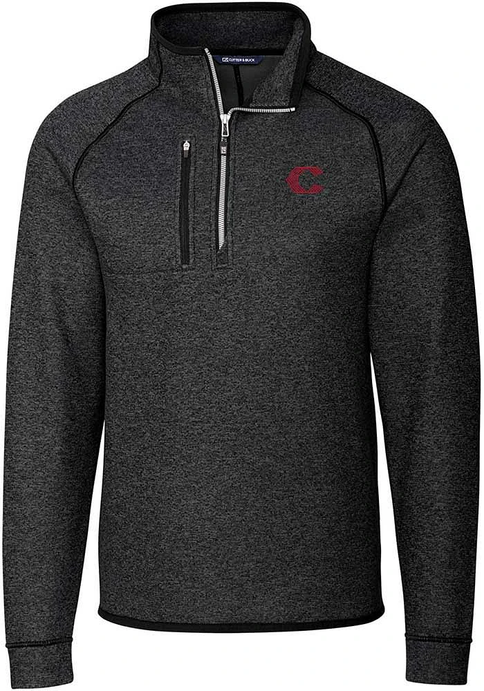 Cutter and Buck Cincinnati Reds Mens Charcoal City Connect Mainsail Long Sleeve 1/4 Zip Pullover