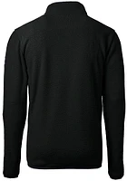 Cutter and Buck Cincinnati Reds Mens Black City Connect Cascade Sherpa Long Sleeve Qtr Zip Pullo..