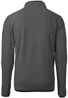 Cutter and Buck Cincinnati Reds Mens Grey City Connect Cascade Sherpa Long Sleeve Qtr Zip Pullov..