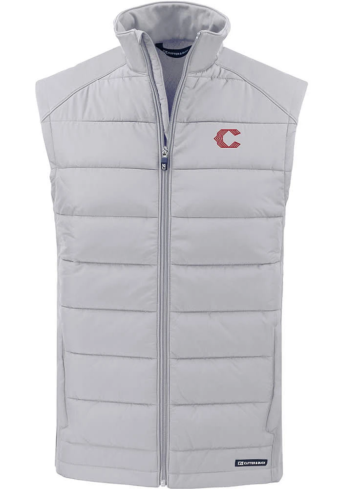 Cutter and Buck Cincinnati Reds Mens Charcoal City Connect Evoke Sleeveless Jacket