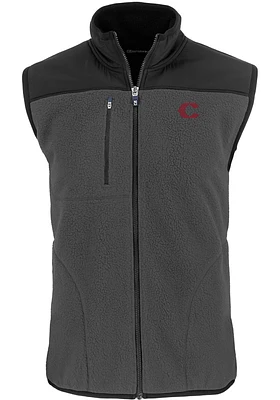 Cutter and Buck Cincinnati Reds Mens City Connect Cascade Sherpa Sleeveless Jacket