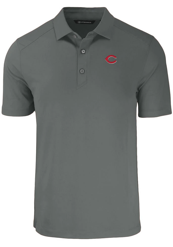 Cutter and Buck Cincinnati Reds Grey Forge Big Tall Polo