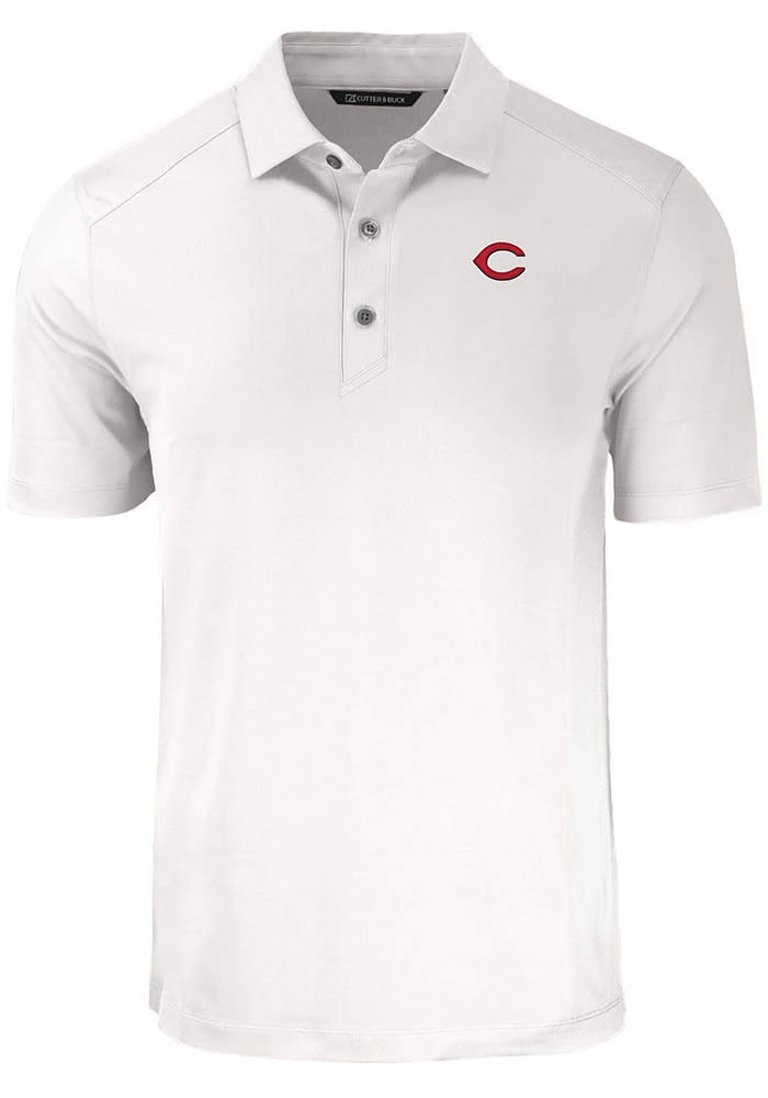 Cutter and Buck Cincinnati Reds White Forge Big Tall Polo