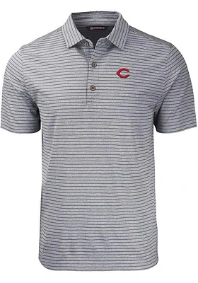 Cutter and Buck Cincinnati Reds Forge Heather Stripe Big Tall Polo