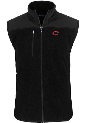 Cutter and Buck Cincinnati Reds Big Tall Black Cascade Sherpa Mens Vest