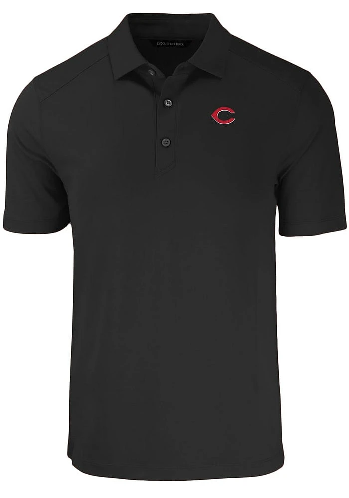 Cutter and Buck Cincinnati Reds Mens Black Forge Short Sleeve Polo