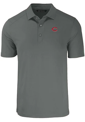 Cutter and Buck Cincinnati Reds Mens Charcoal Forge Short Sleeve Polo