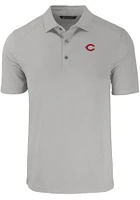 Cutter and Buck Cincinnati Reds Mens Grey Forge Short Sleeve Polo