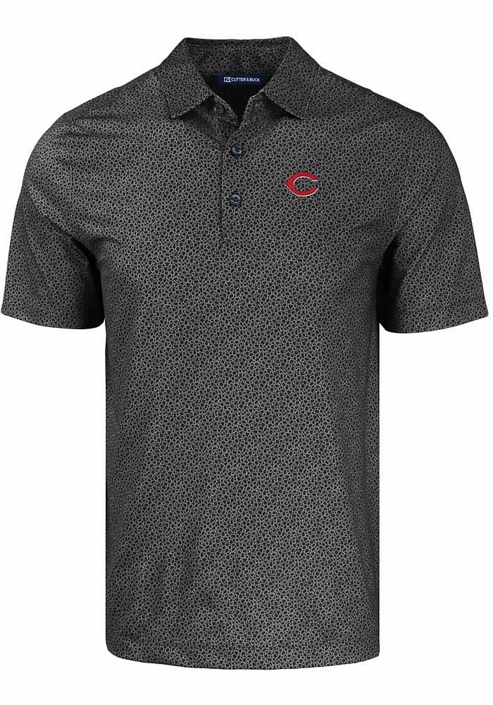 Cutter and Buck Cincinnati Reds Mens Pike Pebble Short Sleeve Polo