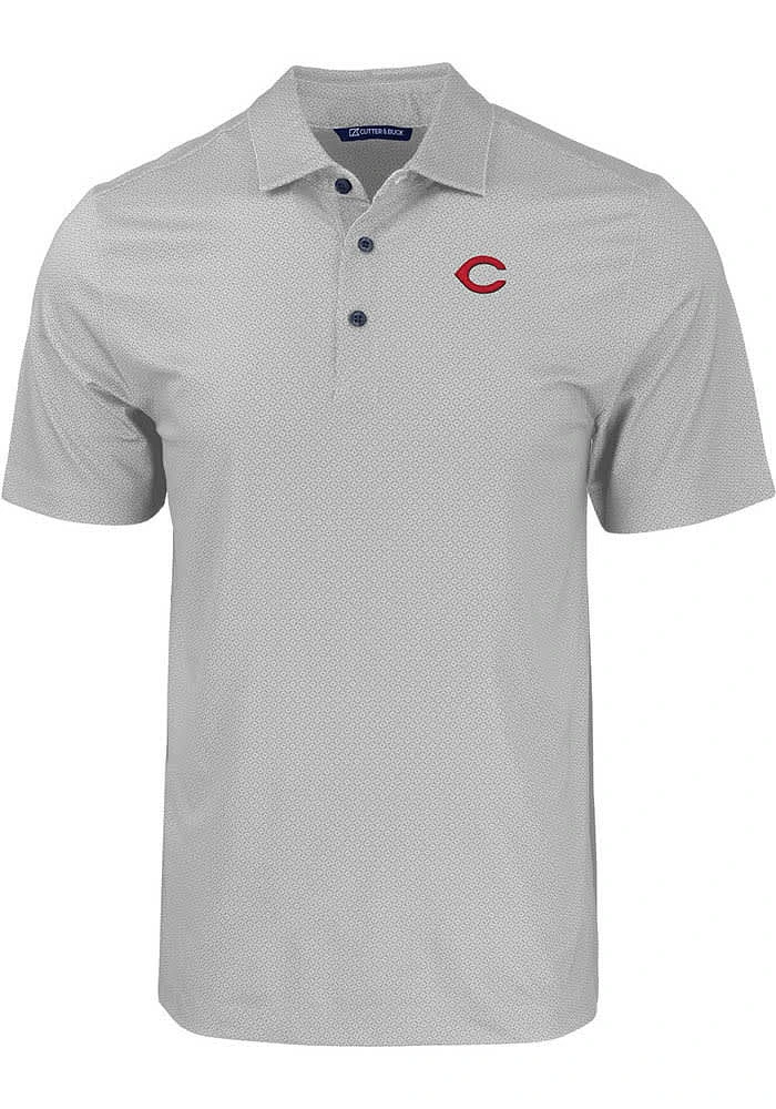 Cutter and Buck Cincinnati Reds Mens Pike Eco Geo Print Short Sleeve Polo