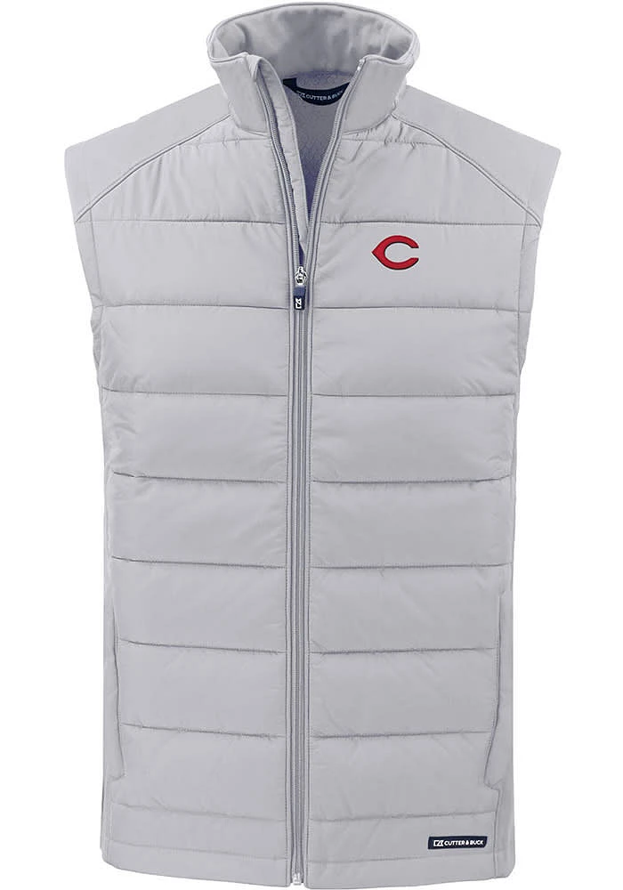 Cutter and Buck Cincinnati Reds Mens Charcoal Evoke Sleeveless Jacket