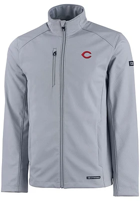 Cutter and Buck Cincinnati Reds Mens Charcoal Evoke Light Weight Jacket