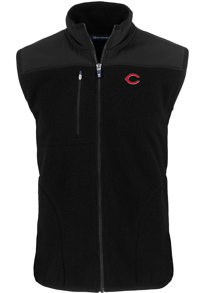 Cutter and Buck Cincinnati Reds Mens Cascade Sherpa Sleeveless Jacket