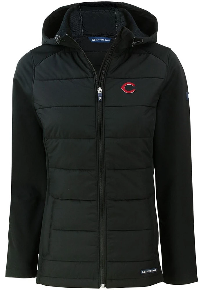 Cutter and Buck Cincinnati Reds Womens Evoke Hood Heavy Weight Jacket