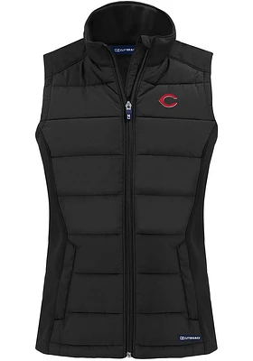 Cutter and Buck Cincinnati Reds Womens Black Evoke Vest