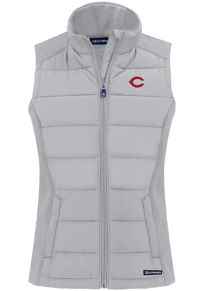 Cutter and Buck Cincinnati Reds Womens Charcoal Evoke Vest